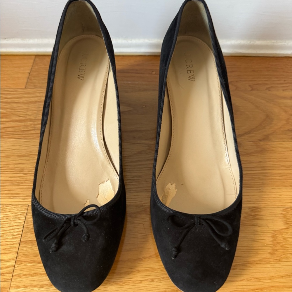 J crew block heel pumps